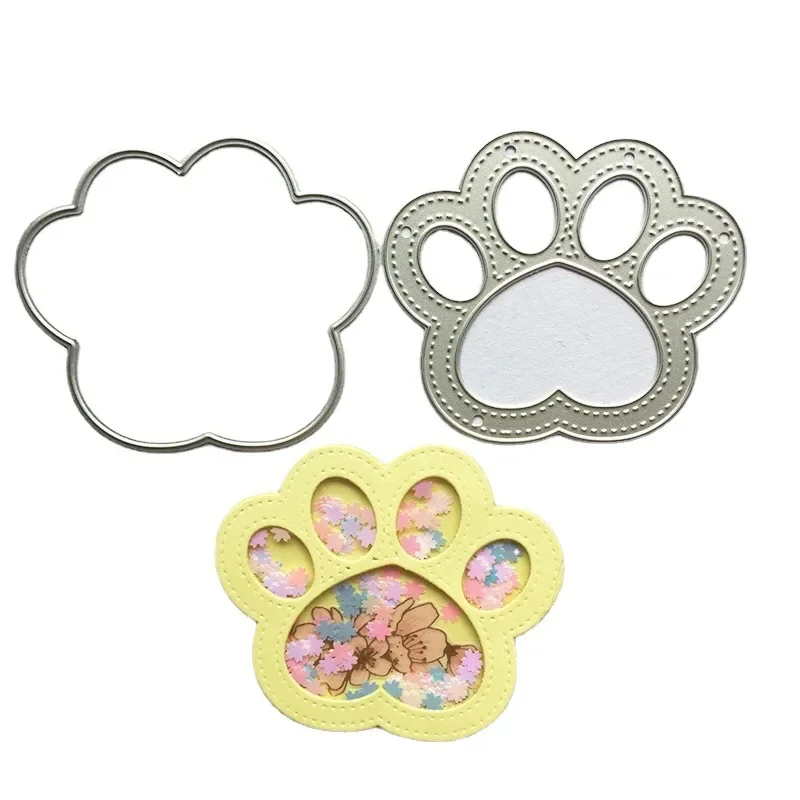 Dog Cat Footprint Metal Cutting Dies Stencil DIY Scrapbooking Photo Album Stamps Cards Decoration Embossing Craft Knife Mould