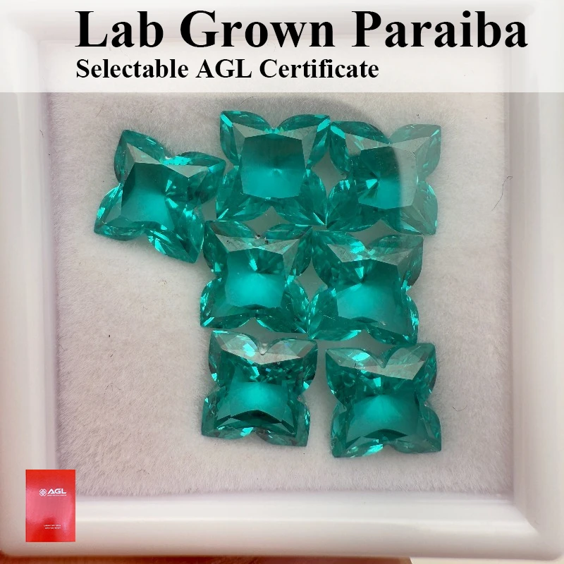 

Lab Grown Sapphire Paraiba quincunx VVS1 Charms Diy Advanced Jewelry Making Materials Selectable AGL Certificate