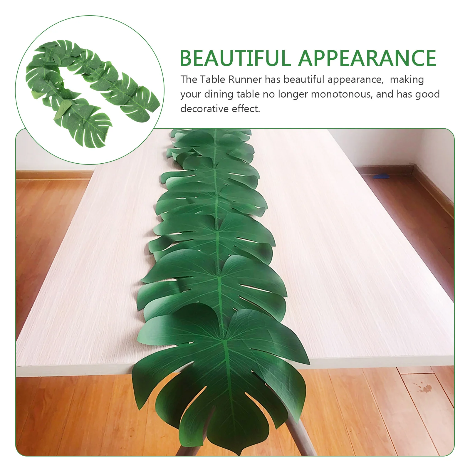 

Decorative Simulation Palm Leaf Table Runner for Luau Party Dining Table Decoration Decorative Party Tablecloth