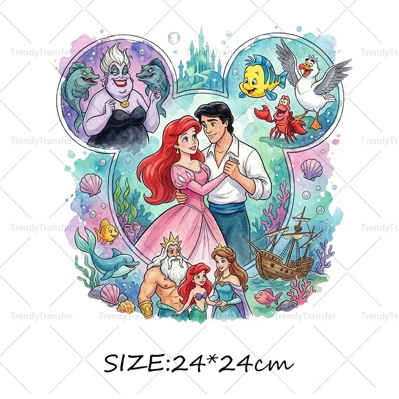 Prinses Prins Moue hoofd strijkdecals voor kleding, hittepers stickers, DIY strijk-op stickers voor T-shirts