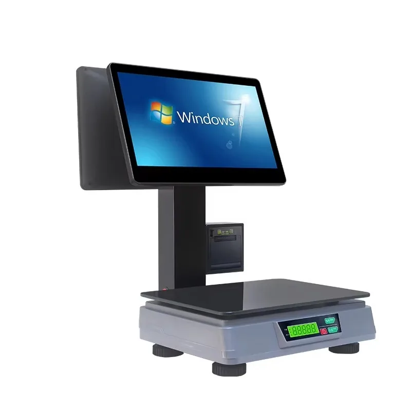 Electric Scales All-in-one Cashier Machine Double Touch Screen POS Weighing Scale