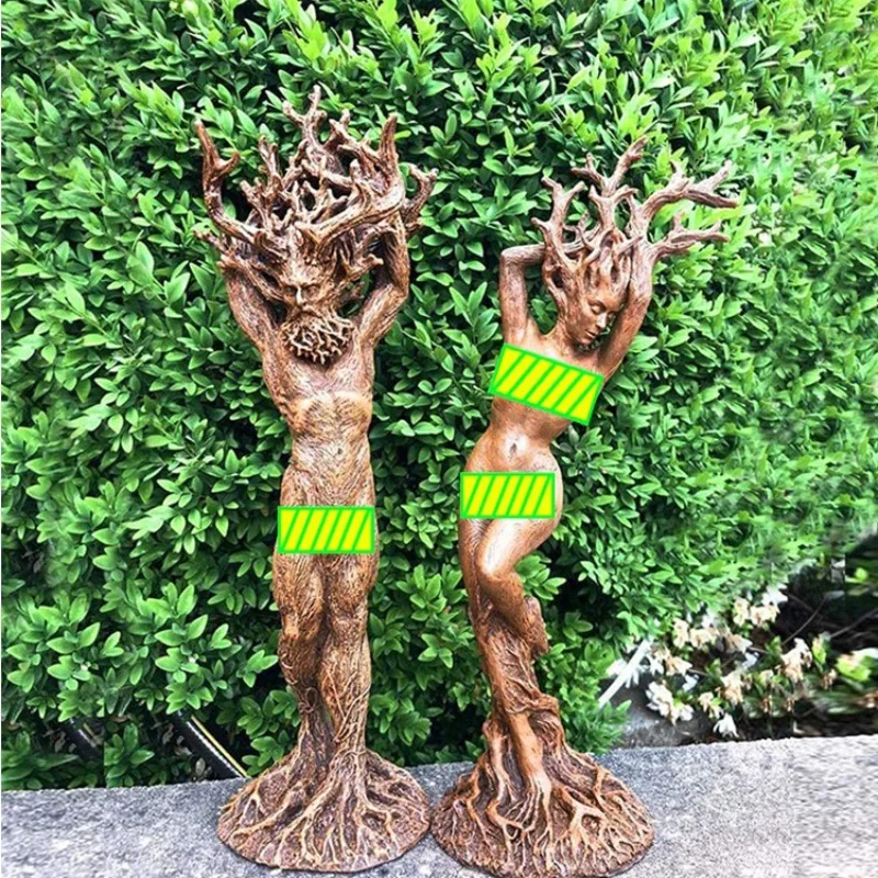 Forest Goddess Statue Resin Ornaments, Garden Handicraft Ornaments, Home Creative Statues, Tree God Ornaments