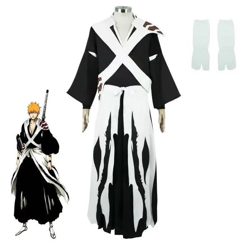 

Ichigo Kurosaki cosplay costume full set Bankai cloak dual-sword version Shihakushō suitable for Halloween and Christmas
