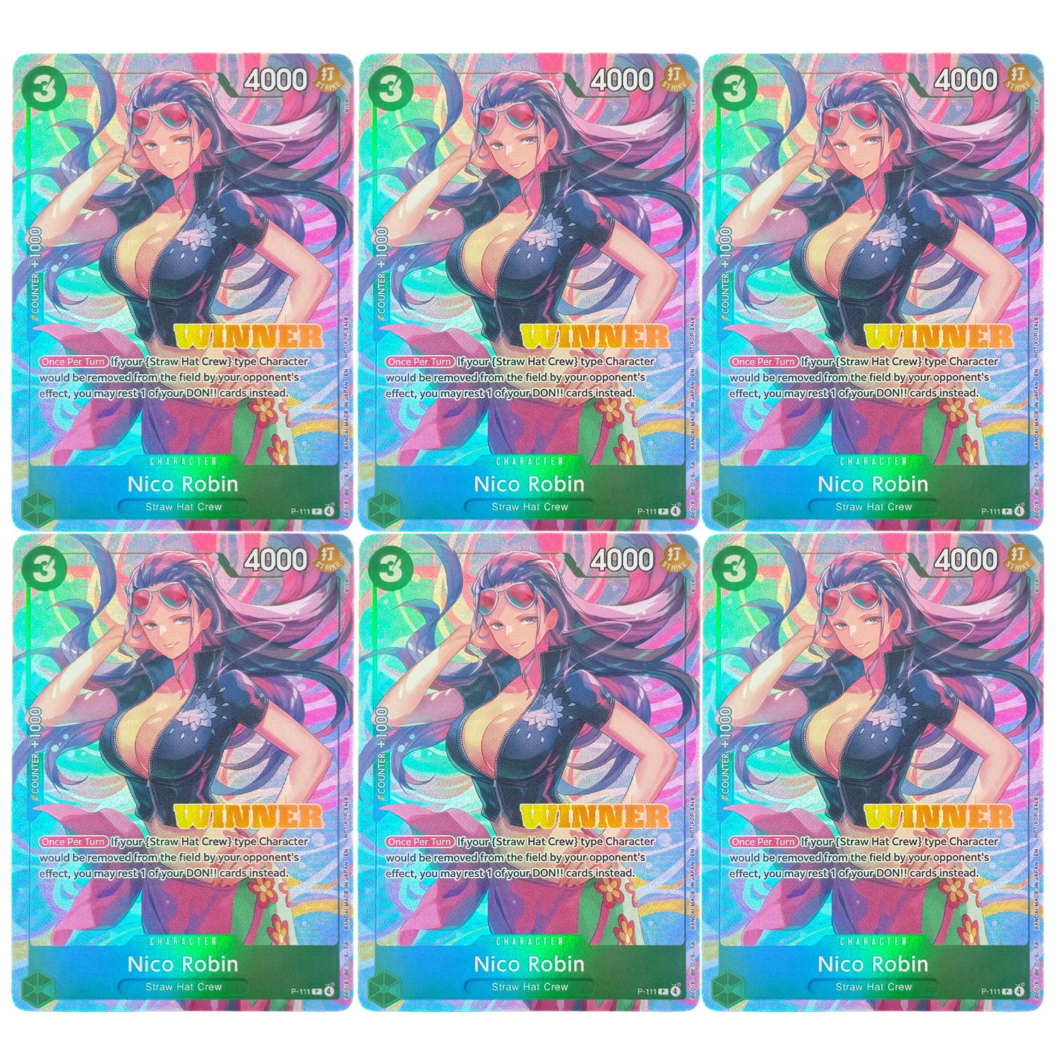 Proxy One Piece English Self Made Promotion Card Nico Robin Nami Bonney Heroines Battle Winner Pack Game Collection Card Toy