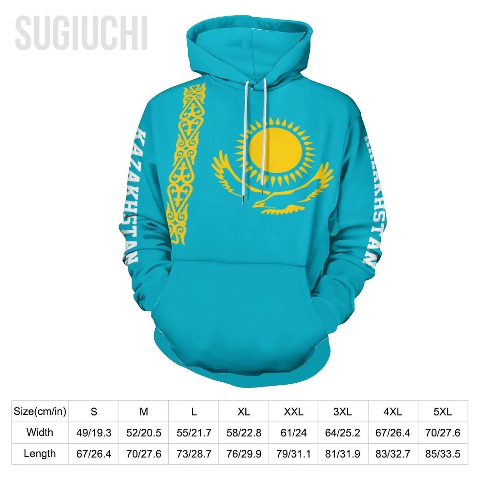Unisex 3D Hoodie Kazakhstan Flag Men Women Polyester Harajuku Sweatshirt Pullover Hoodies Casual Cool