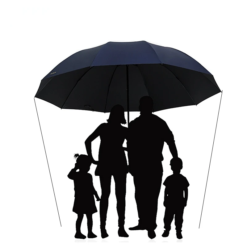 Oversized Dual-Purpose Rain Umbrella Double Three-Person Folding Sun Protection Umbrella