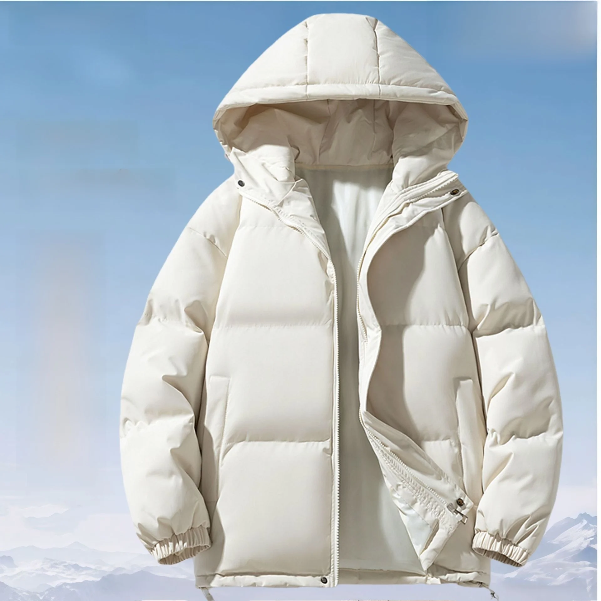 

Men's Winter down Cotton Jaet Loose Warm Faion Urban Sle Thiened Stand Collar Regular Length for Couples