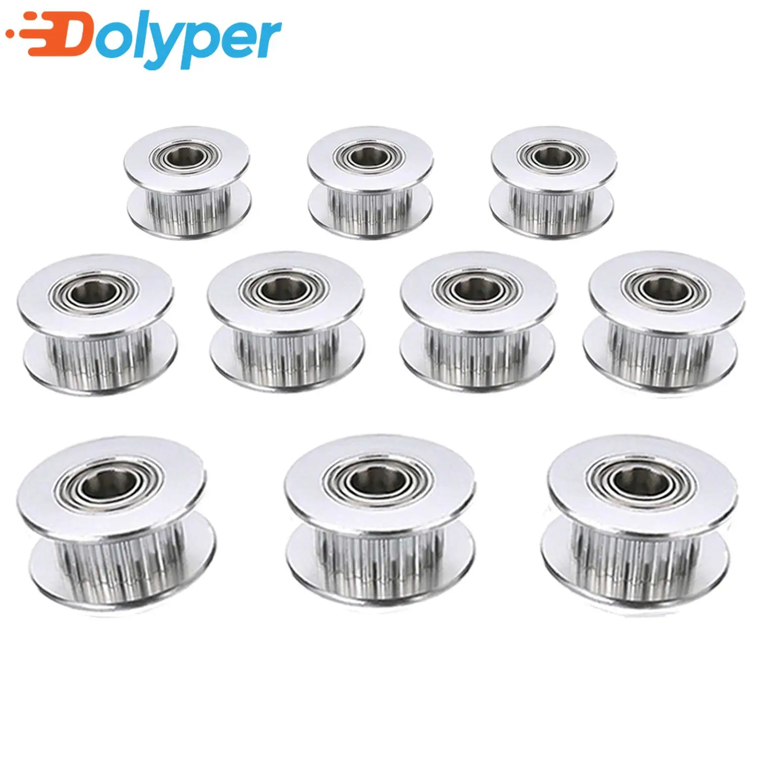 4/8 Stück GT2 Umlenkrolle 16 Zähne 20 Zähne mit 3 mm oder 5 mm Bohrung mit Lagern für 3D-Druckerteile Zahnriemen 6 mm 10 mm – Detail 1