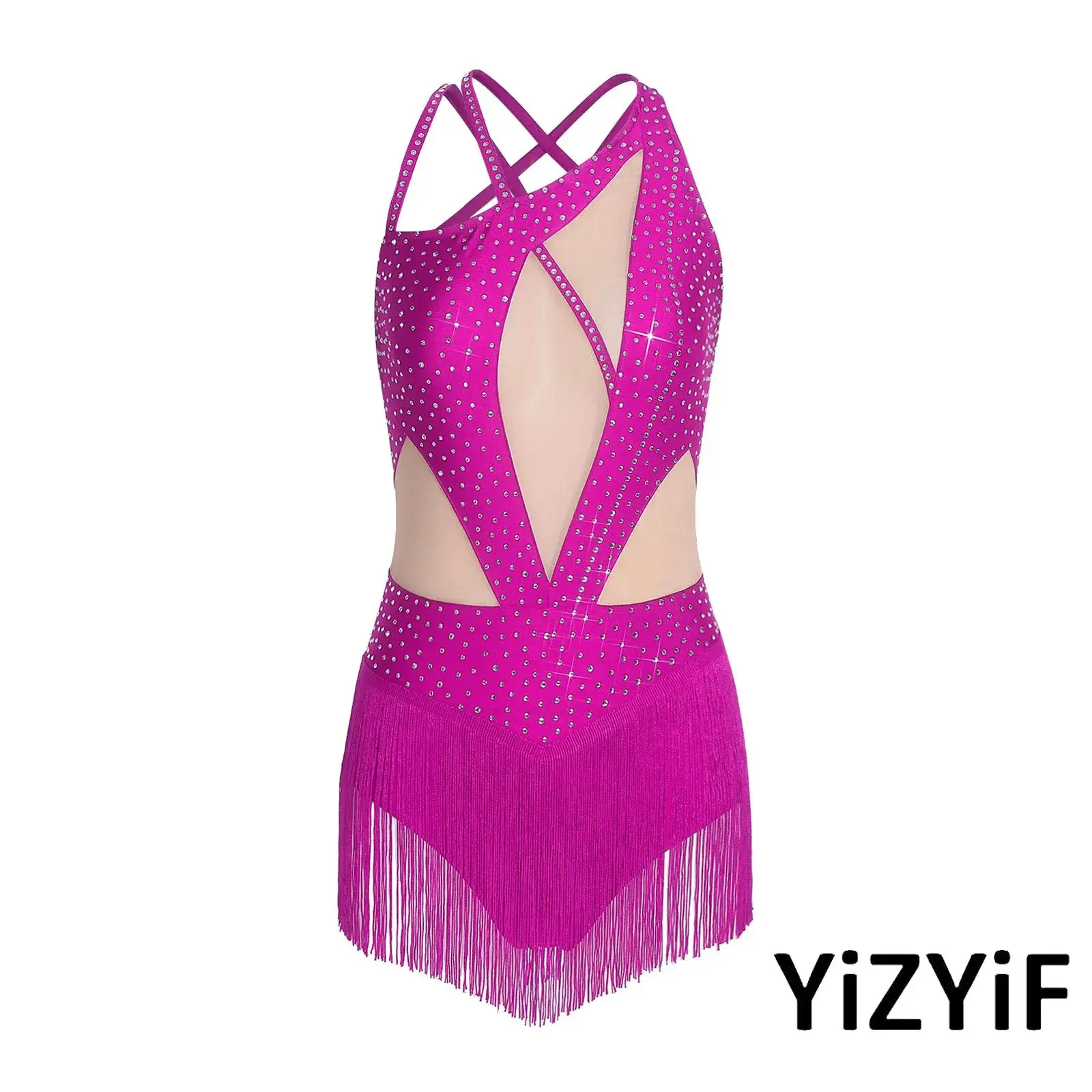 

Womens Salsa Latin Dance Costume Latin Figure Skating Dress Ladies Elegant Stage Ballroom Dance Competition Dress Dancewear