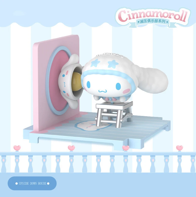 Genuíno cinnamoroll alívio do estresse clube cinnamoroll caixa cega meninas presente sanrio família novo artesanal crianças brinquedo presentes de aniversário