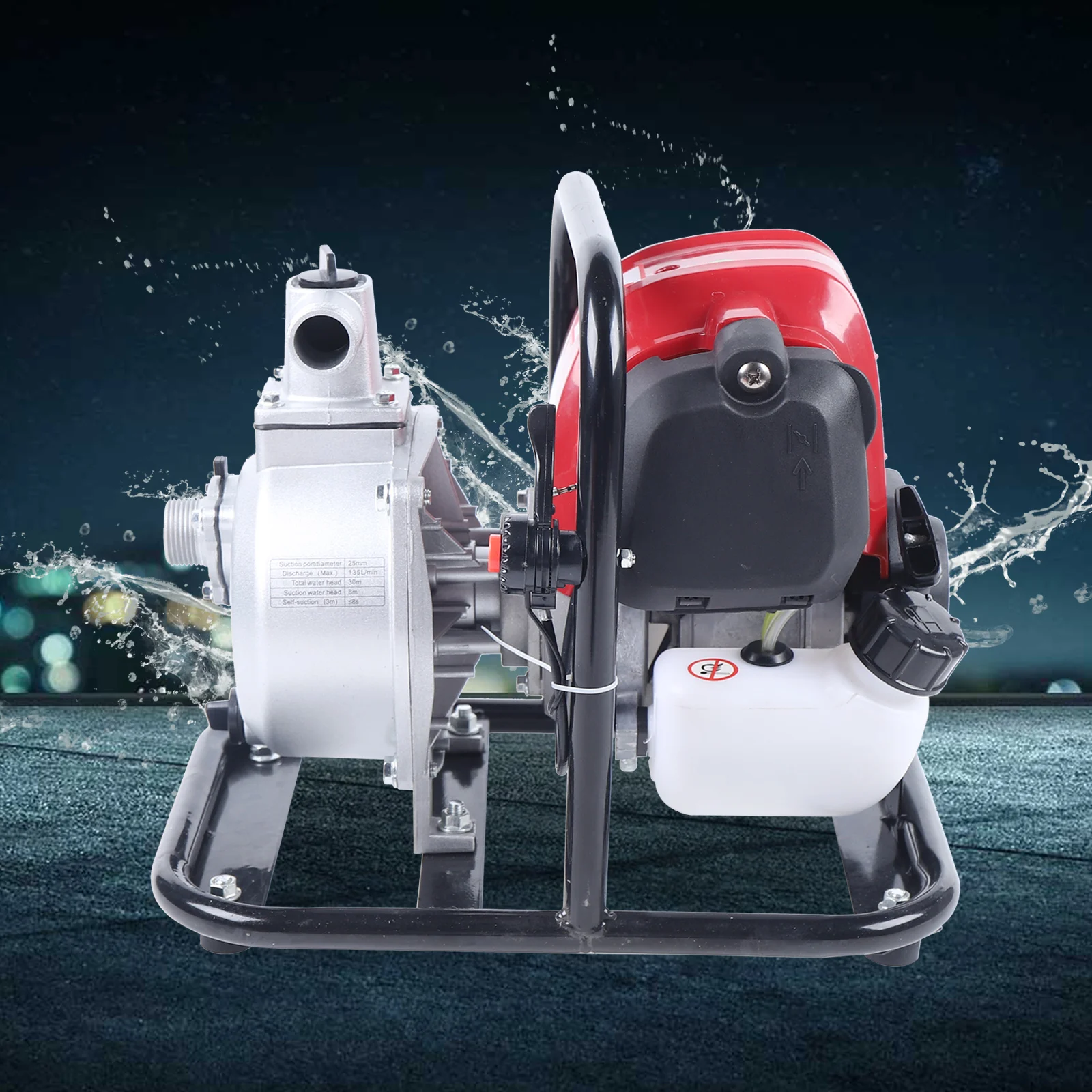 4 Stroke 38CC Single-Cylinder Air-Cooled Garden Lawn Pumping Watering Portable Gasoline Engine Water Pump  Irrigation Water Pump