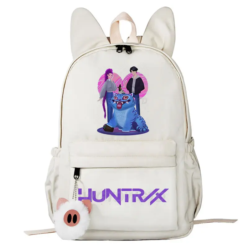 New Rabbit Ears Backpack KPop Demon Hunters HUNTR/X Rumi Mira Zoey Print Student School Bags Boys Girl Cute Cartoon Backpacks