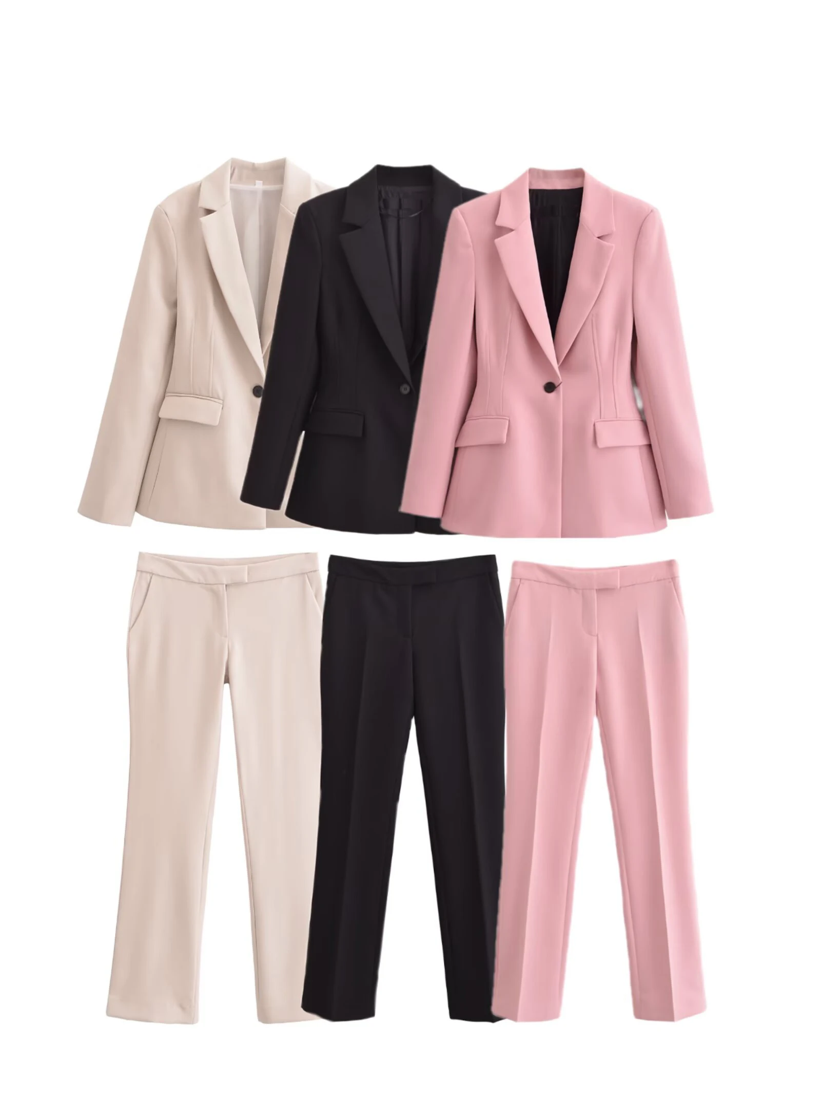

UNIZERA women's suit set with fashionable temperament slim fit collar long sleeved jacket spring new suit set