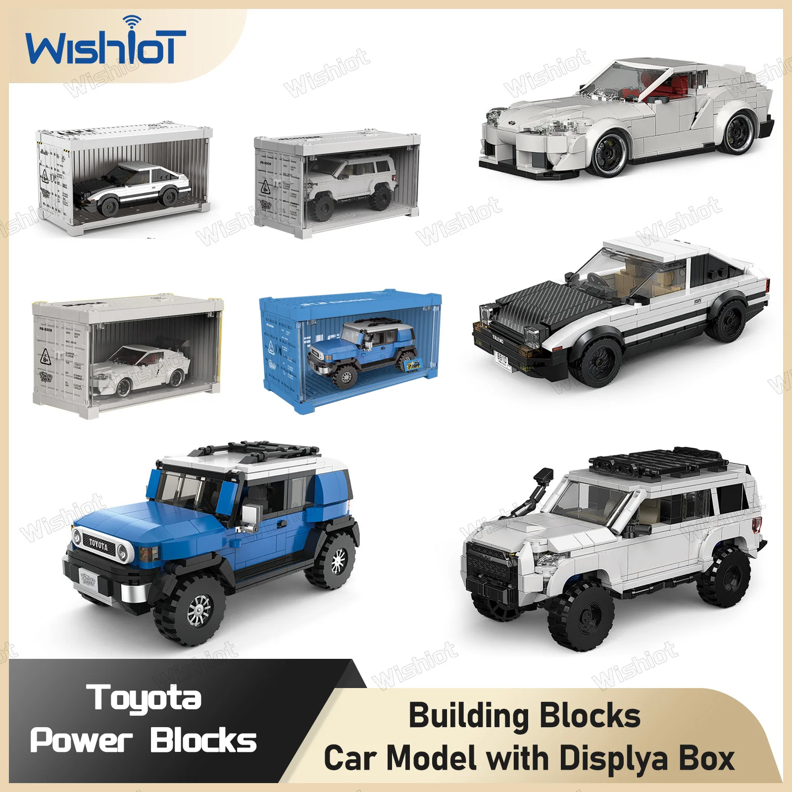 

Toyota FJ40/4runner Off Road Vehicle Supra/AE86 Sports Car Building Blocks Retro Car Model With Display Box Brick Toy Kids Gifts