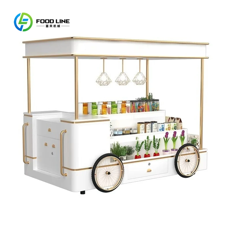 

Customized Bubble Ice Cream & Drink Cart - Mall Candy Coffee Fresh Juice Vending Equipment