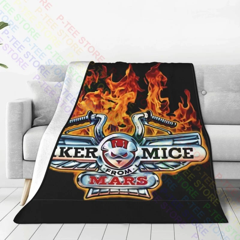 Biker Mice From Mars Retro Cartoon Blanket Fluffy Fashion High-Quality Faux Fur Throw Home Decotation