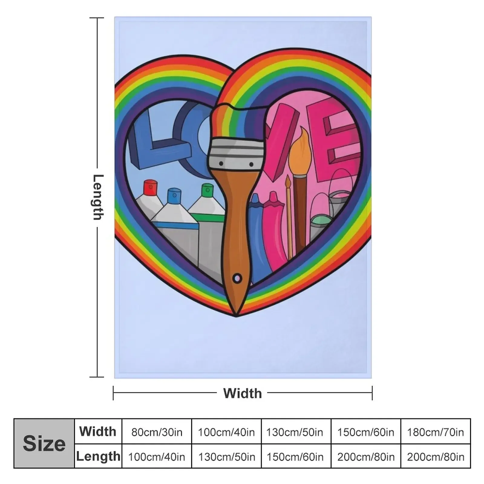 Creative Rainbow Heart - Awesome Painting And Drawing lovers Throw Blanket Giant Sofa Beach Sofa Throw Moving Blankets