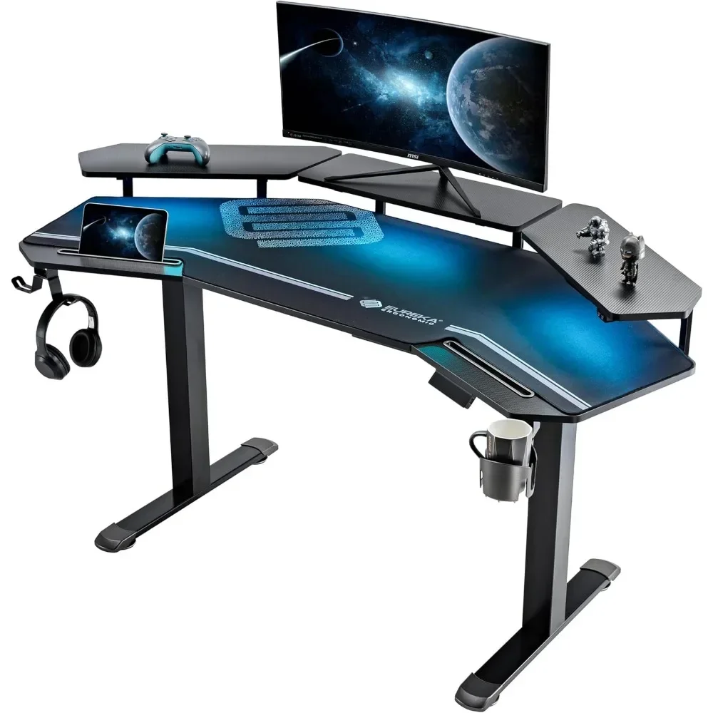 Gaming Desk Adjustable Height Standing Desk 63