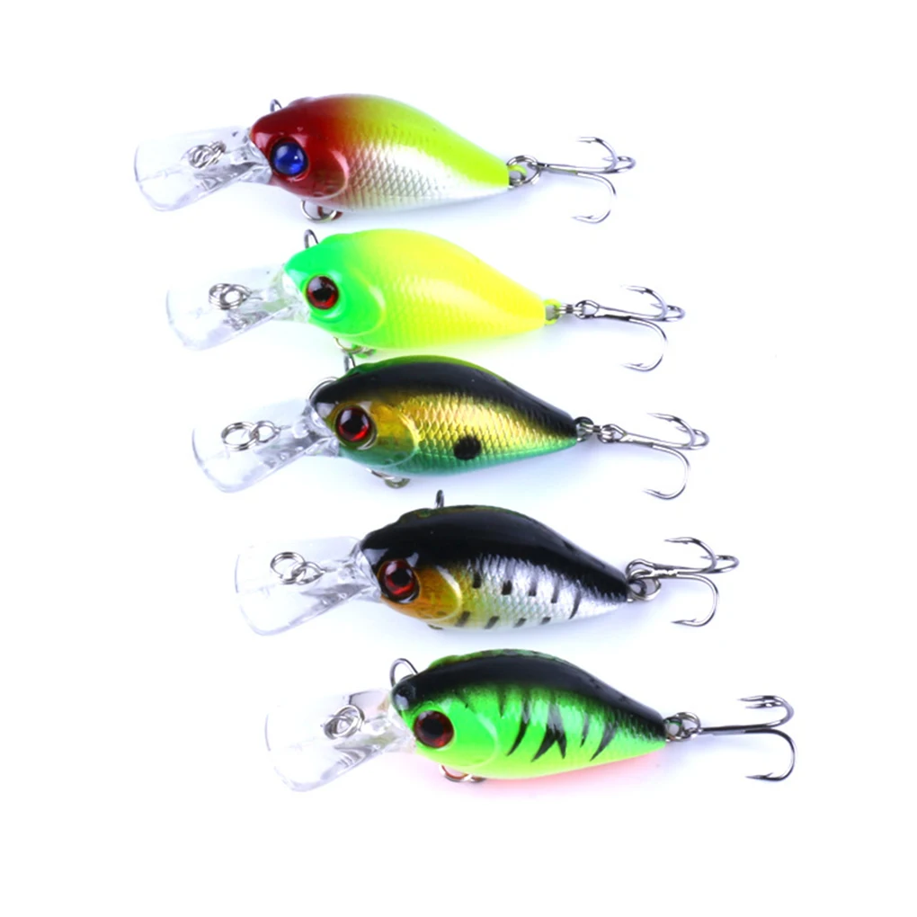 

5 PCS Simulation Rock Fishing Lure Artifical Crankbait Fishhooks Hard Bait Colorful Wobbler Fishing Tackle Kit