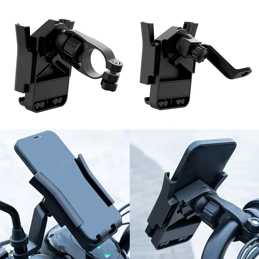 Black Motorcycle Mobile Phone Holder Rotatable U-Shaped Sunscreen Phone Stand Waterproof Navigation Phone Holder