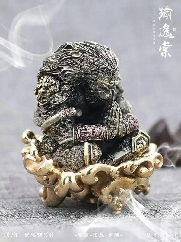 Cos Black Myth Wukong Props Brass Monkey Handmade Brass Ornaments Desktop Decoration Cos Winning Buddha Monkey Props Handicrafts