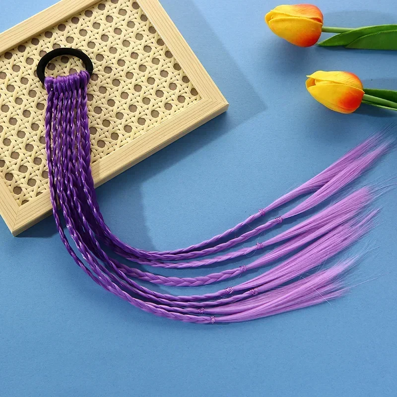 Wholesale Korean Kids Wig Braids Girls Dirty Braid Hair Rope Children Gradient Barrettes Headwear Baby Kids Hair Accessories