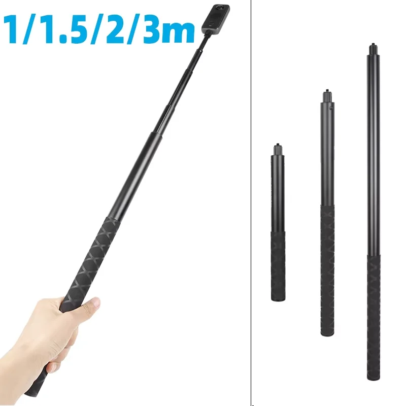 Panoramic Selfie Stick Metal Invisible Extended Edition Scalable Monopod for Insta360 X2 X3 Camera Stick Tripod For GoPro DJI