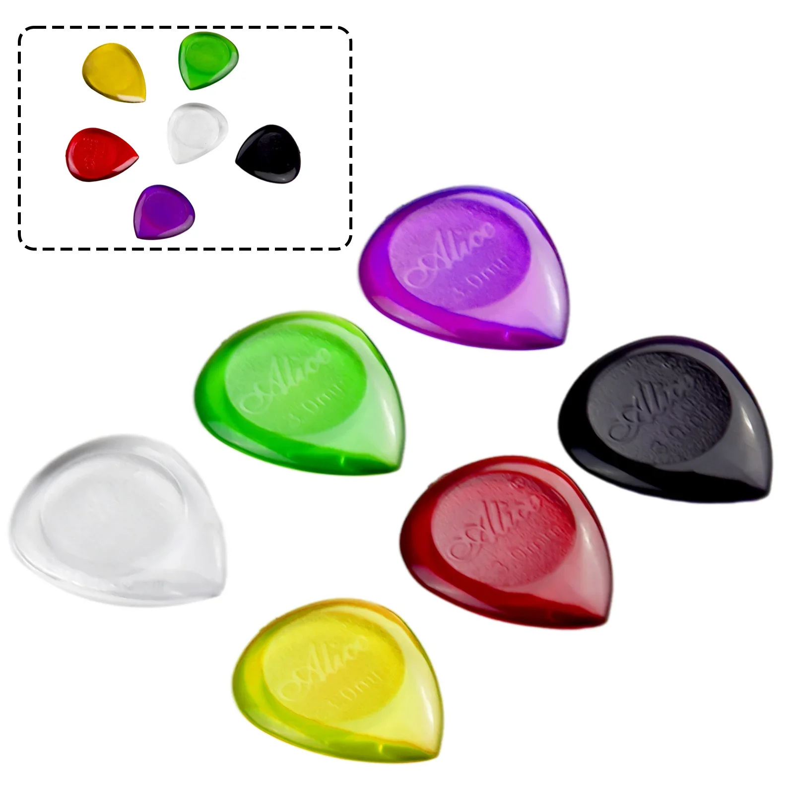 

6pcs Alice Guitar Picks Plectrums Large Stubbies Big 1mm 2mm 3mm Fast Picking Random Color Guitars Accessories