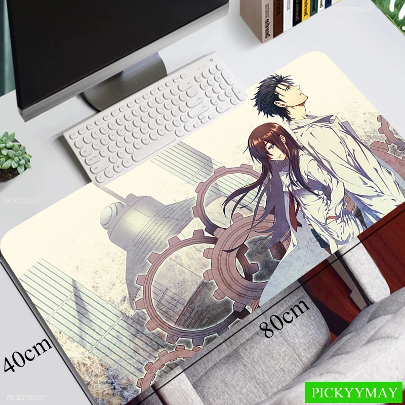 

Steins Gate Large Mat Gaming Mouse Pad Big Gamer Mousepad 50x100cm Rubber Keyboard Mats Desk Pad Mat Table Carpet Mausepad