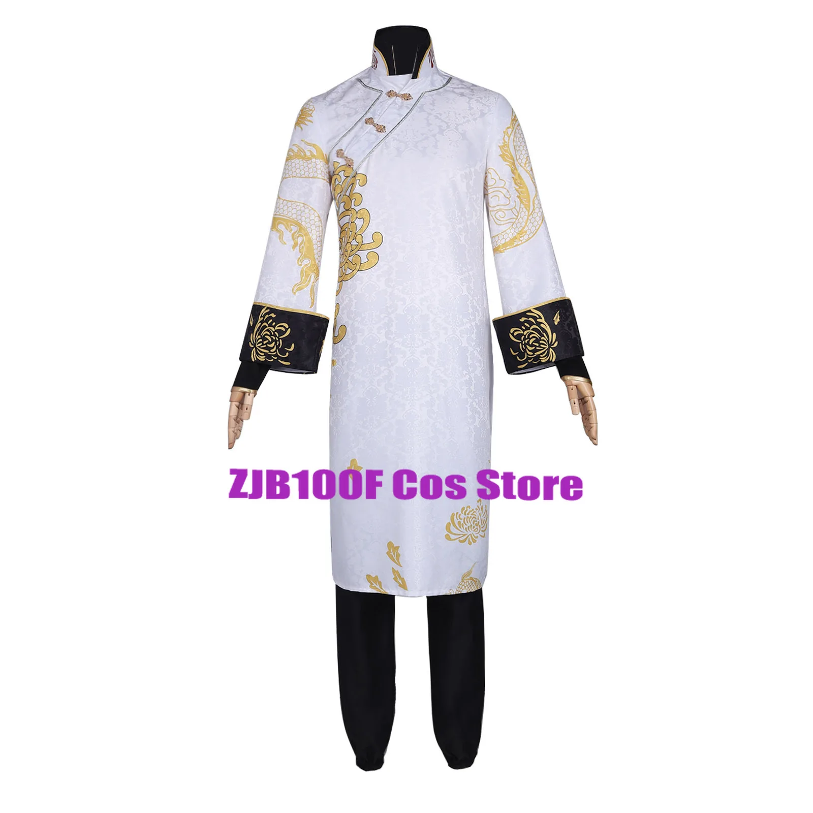 Identidade de jogo V fantasia cosplay para homens e mulheres, guarda branco e preto, uniforme chinês de Wu Kong, roupas de RPG