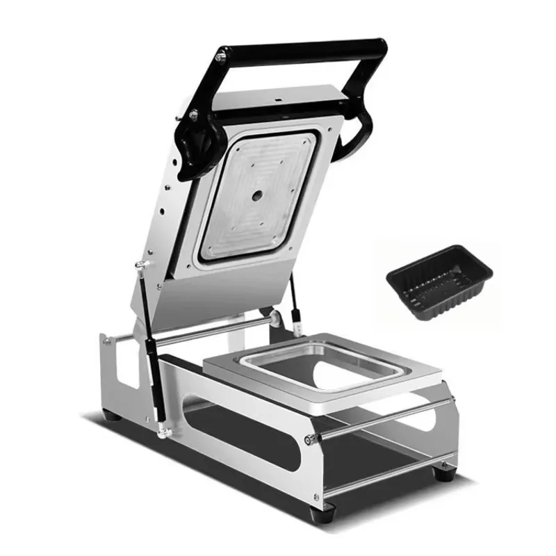 Fast Food Tray Heat Sealing Package Machine Small Plastic Lunch Box Sealing Packing Machine