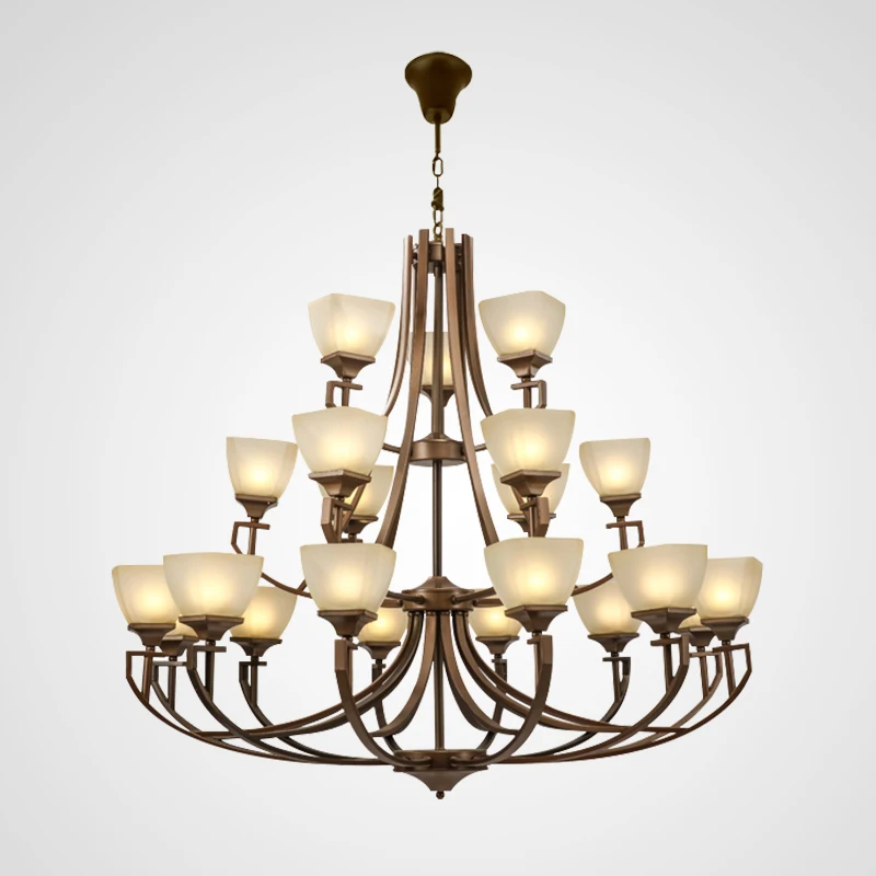 

Led Large Foyer Chandelier Crystal Hotel America Design Long Foyer Chandelier for Staircase Hanging Light Fixtures