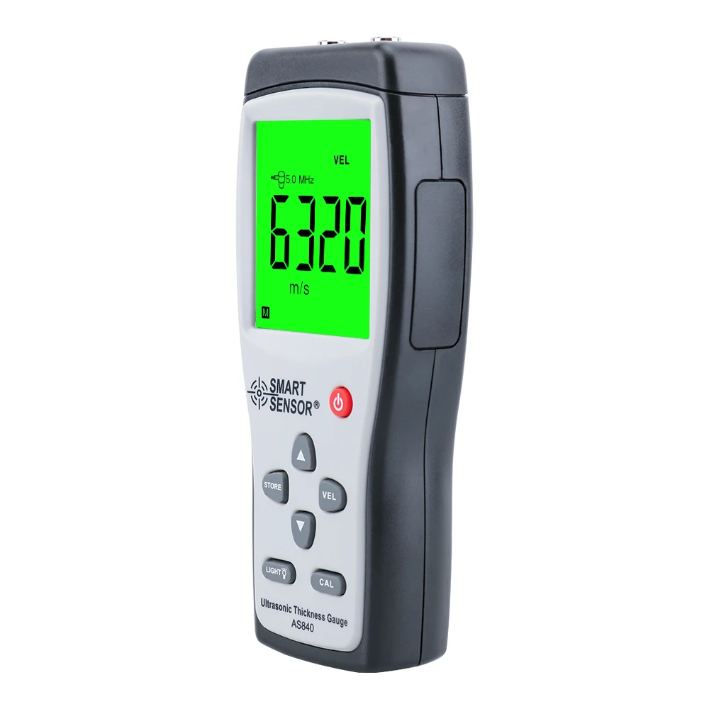 Digital Ultrasonic Thickness Gauge Sound Velocity Meter Metal Depth tester 1.2-225mm Smart Sensor AS840 with LCD display