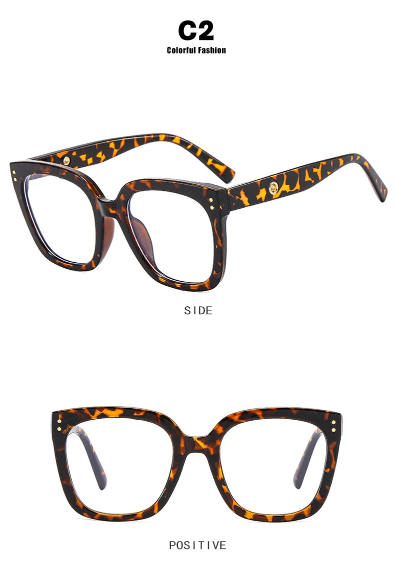 Neue Marke Design Mode übergroße quadratische Brille Frauen Rahmen photo chrome Anti-Blaulicht Computer Hyperopie Lesebrille – Detail 9