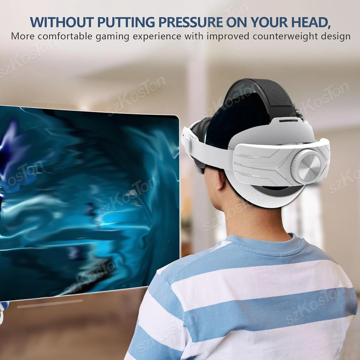 Headset VR yang dapat disesuaikan, tali kepala untuk Meta Quest 3 peningkatan, tali kepala alternatif untuk Meta Quest 3 Aksesori VR