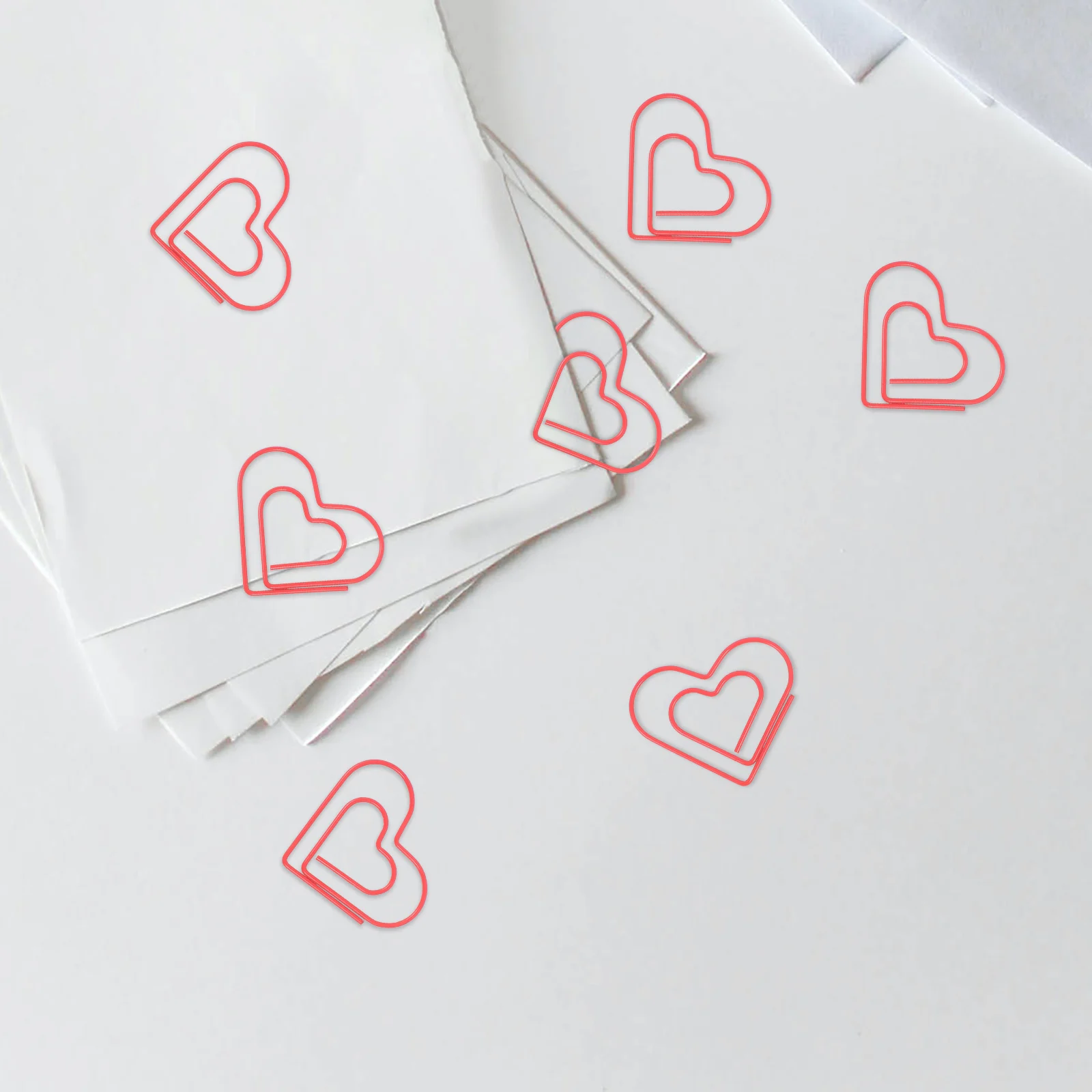 

20pcs Heart Shaped Metal Paper Clips Cute Bookmark Binder Office School Supplies Sturdy Electroplated Construction