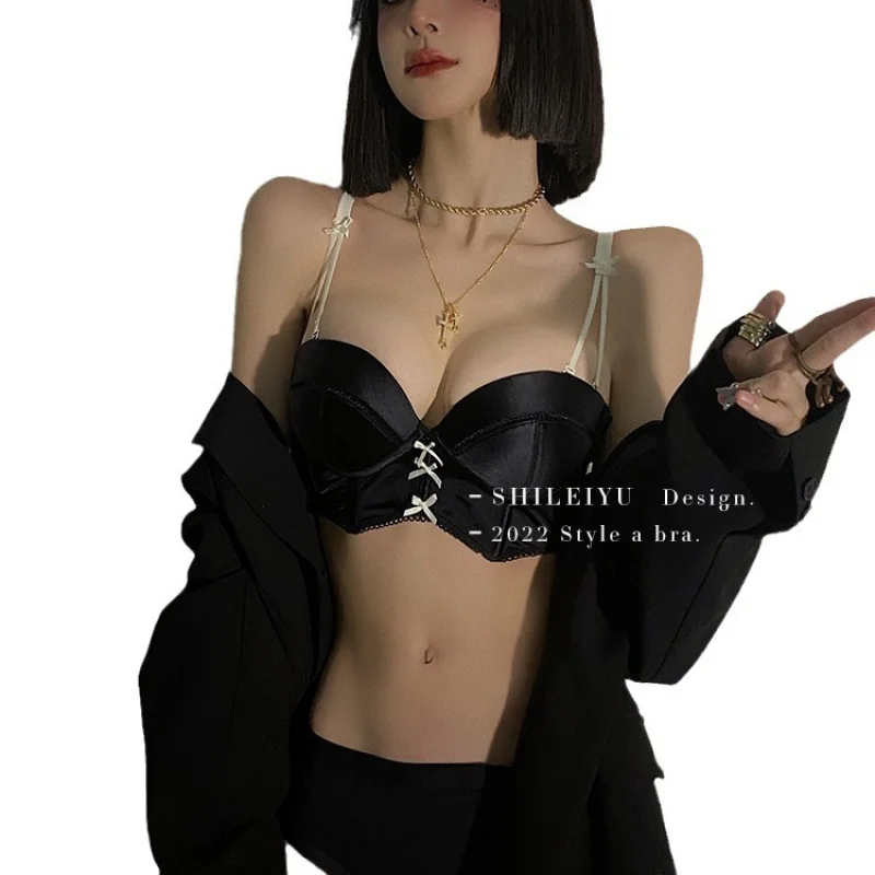 Intimo lucido e senza marcia, raccolta di seni piccoli, seni grandi, reggiseno sexy, seni laterali, reggiseno anti-cedimento, set reggiseno