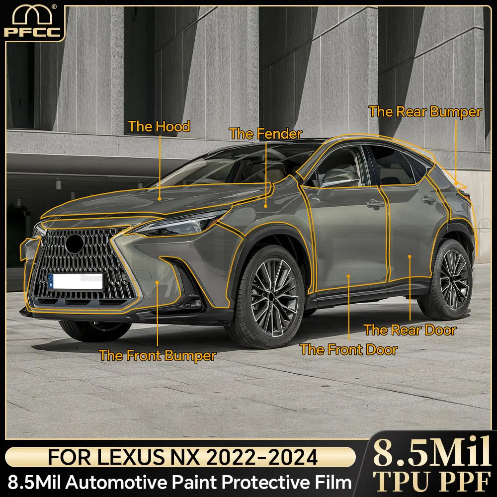 

Защитная пленка для автомобильной краски, прозрачный комплект бюстгальтера, наклейка, предварительно вырезанная PPF, аксессуары для царапин для Lexus NX 250 350 350H 450H 2022 2023 2024, ТПУ