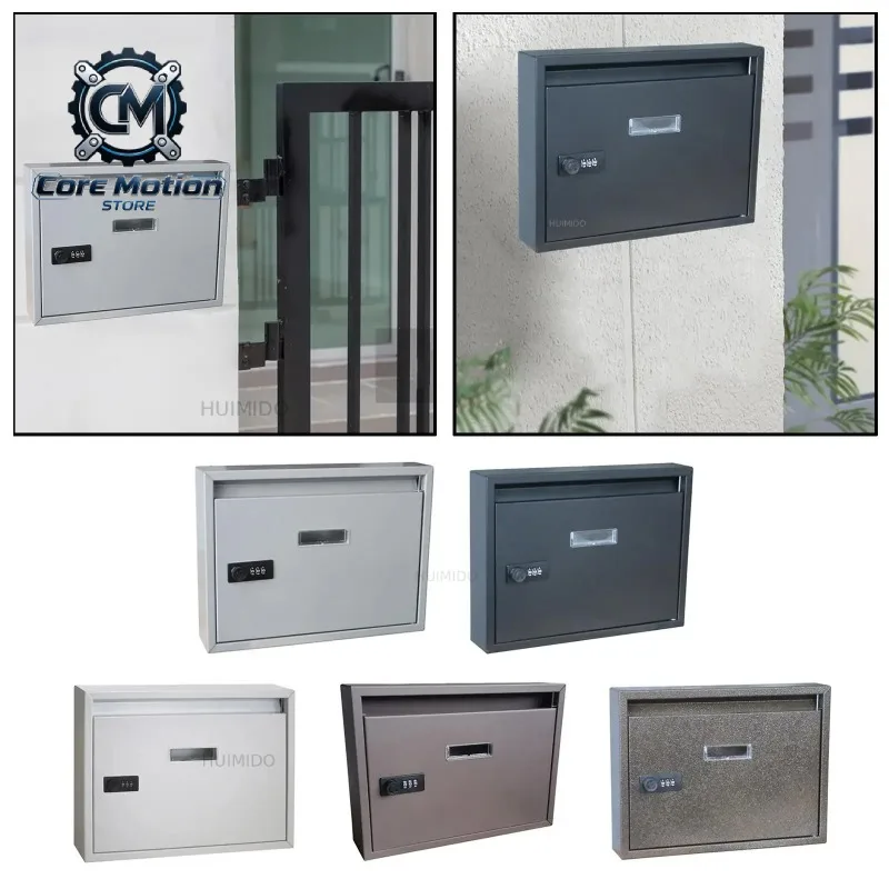 Metal Mailbox Post Lockable Mail Box Hanging Suggestion Box Front Door Gate Secure  Storage Outdoor Decoration Password lock