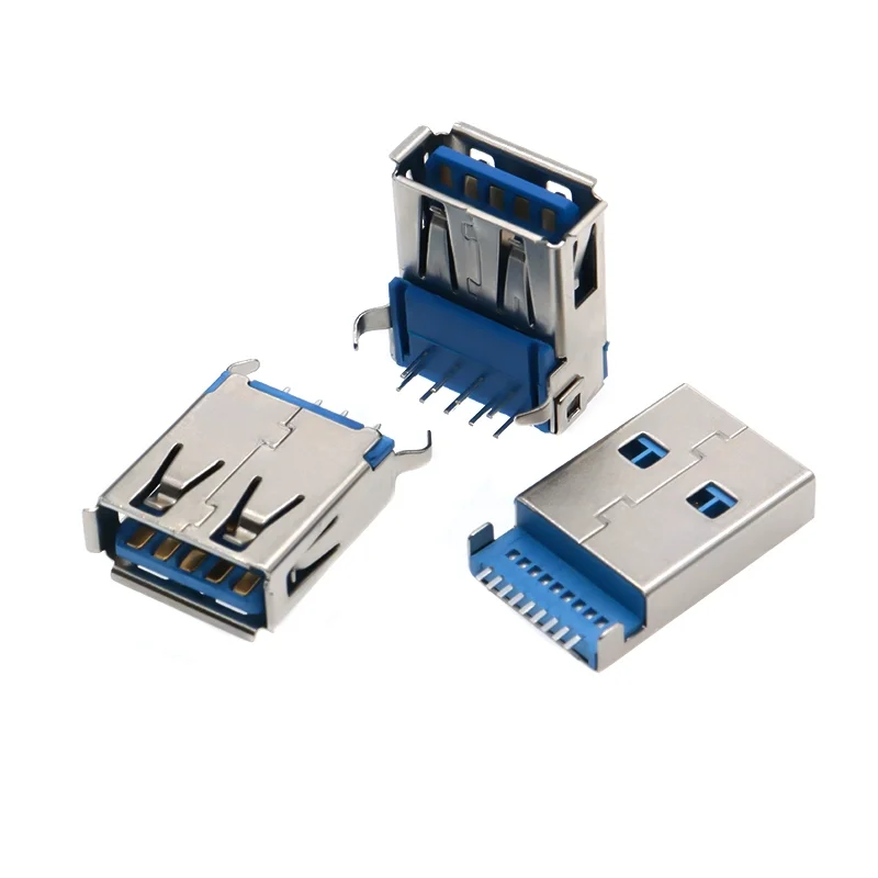 5Pcs USB 3.0 Connector Male / Female Socket High Speed Data Transmission USB3.0 Jack For Laptop U Disk Printer