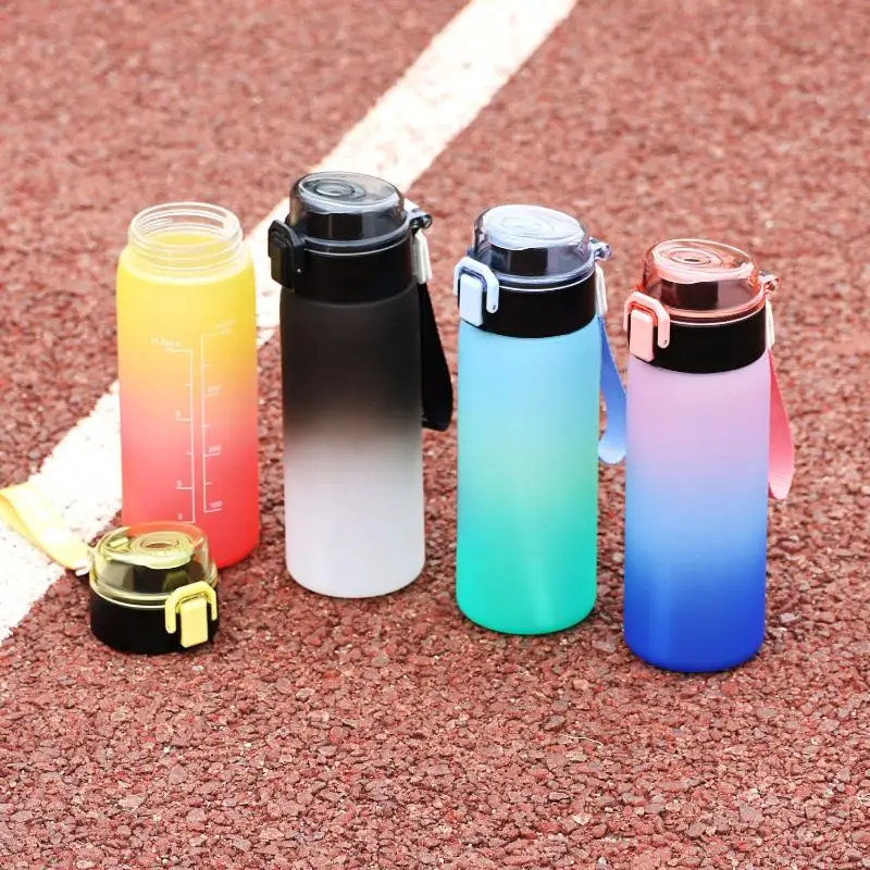 500ML Large Capacity Sports Water Bottle Gradient Color Portable Leakproof Cup for Gym Fitness Outdoor Activities