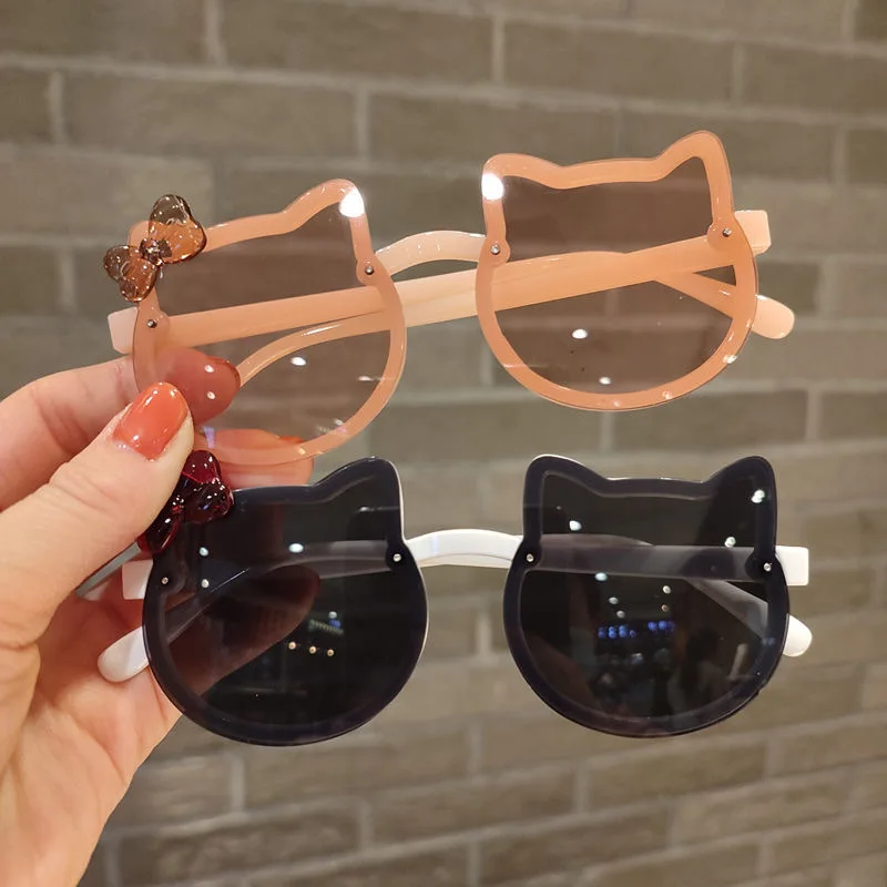 

Sanrioed Hellokittys Cute Cartoon Baby Sunglasses Cat Children's Sunglasses Jelly-Colored Sunglasses Photo Modeling