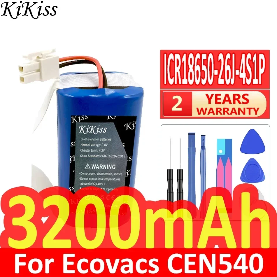 

Аккумулятор KiKiss 3200 мАч ICR 1865026 J4S1P для Ecovacs ICR18650-26J-4S1P CEN540 546 550 640 663 665