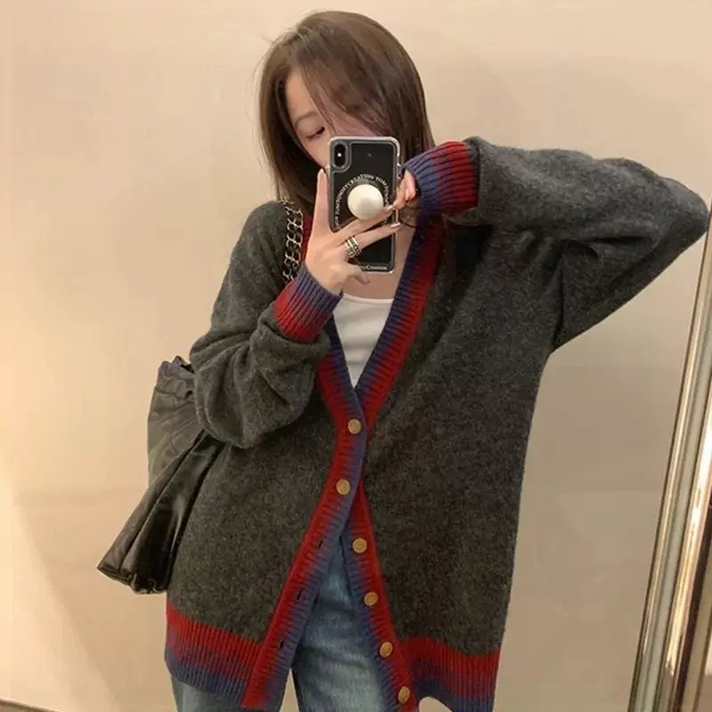 

Женский вязаный свитер премиум-класса, кардиган без катышков, осень-зима, новый Sle Dongguan Daliang South Oil, элитная мода