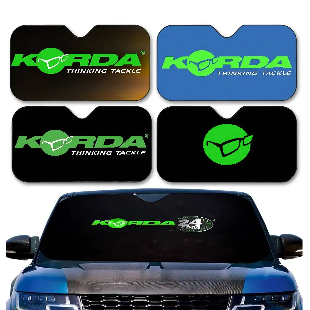 

K-Kordas Fishing Logo Front Window Sunshade Black UV Protection Blackout Cloth Windshield Visor Auto Curtain Sunshade Gifts