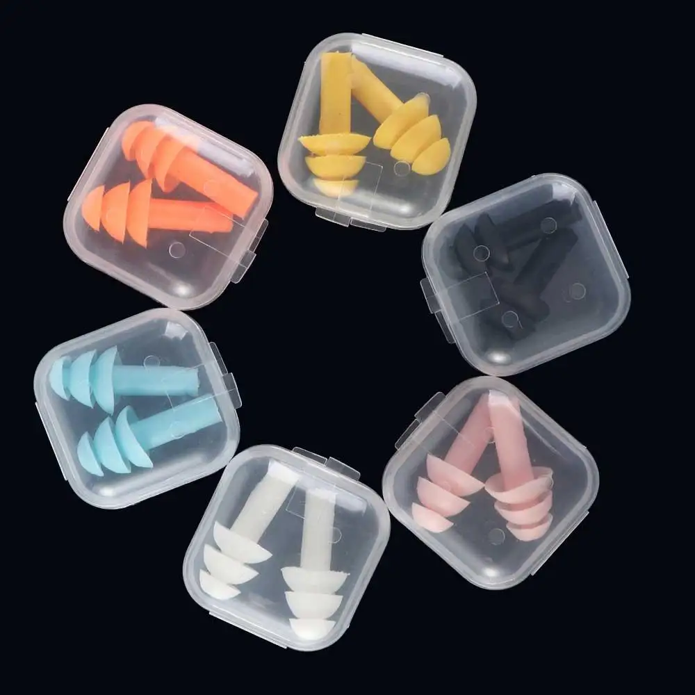 Swim Ear Plugs Noise Reduction Box-packed For Adult Swim Sleep Shower Earplugs Nasal Clip Nasal Protection Silicone Earplugs