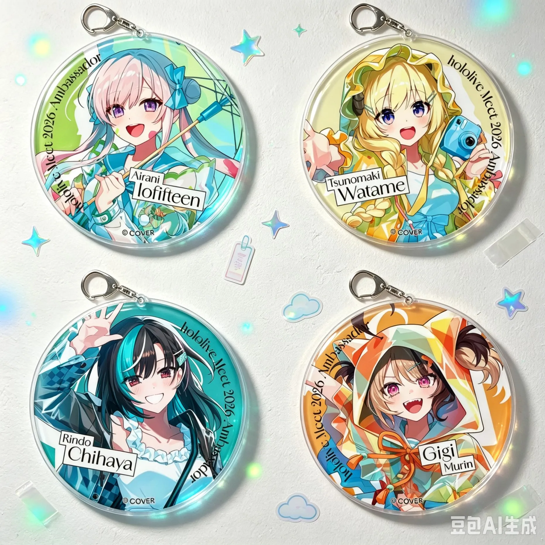 Classic 6cm Anime Hololive Bag Acrylic KeyRing Anime Cell Phone Pendant  As A Gift For Fans Exquisite Product Keychain New Style