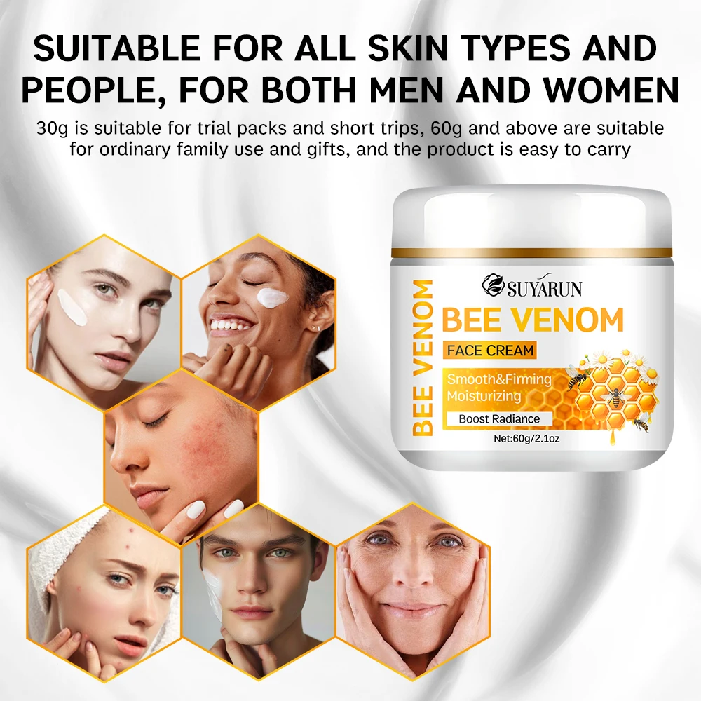 Крем SUYARUN Bee Venom с подсолнечным маслом, ромашкой и алоэ — антивозрастной увлажняющий успокаивающий увлажняющий крем для всех типов кожи.