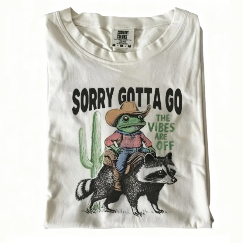 

Повседневная футболка унисекс с игривым дизайном в западном стиле животных и премиальным качеством, подходящая для любителей уличного стиля и всех