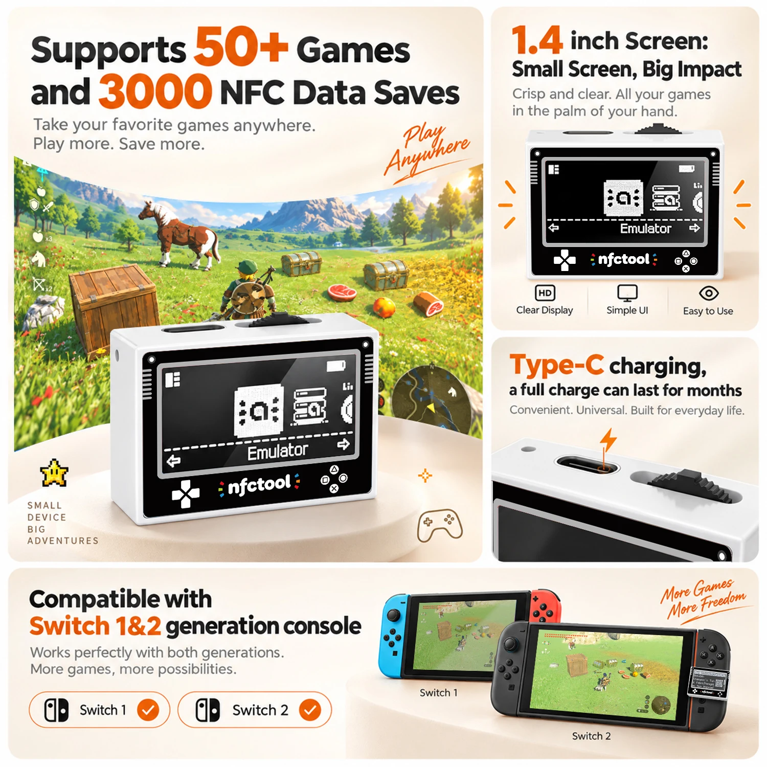 NFC Simulator NTAG IC Chip For Amiibo Emulator Portable ACNH Game Cards for Switch Switch 2 3DS Wii U Game Console Accessories